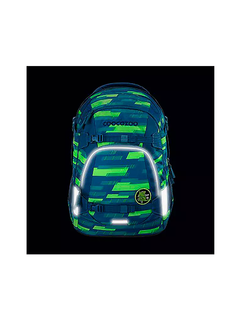COOCAZOO | Sac à dos scolaire MATE Lime Stripe | Bleu