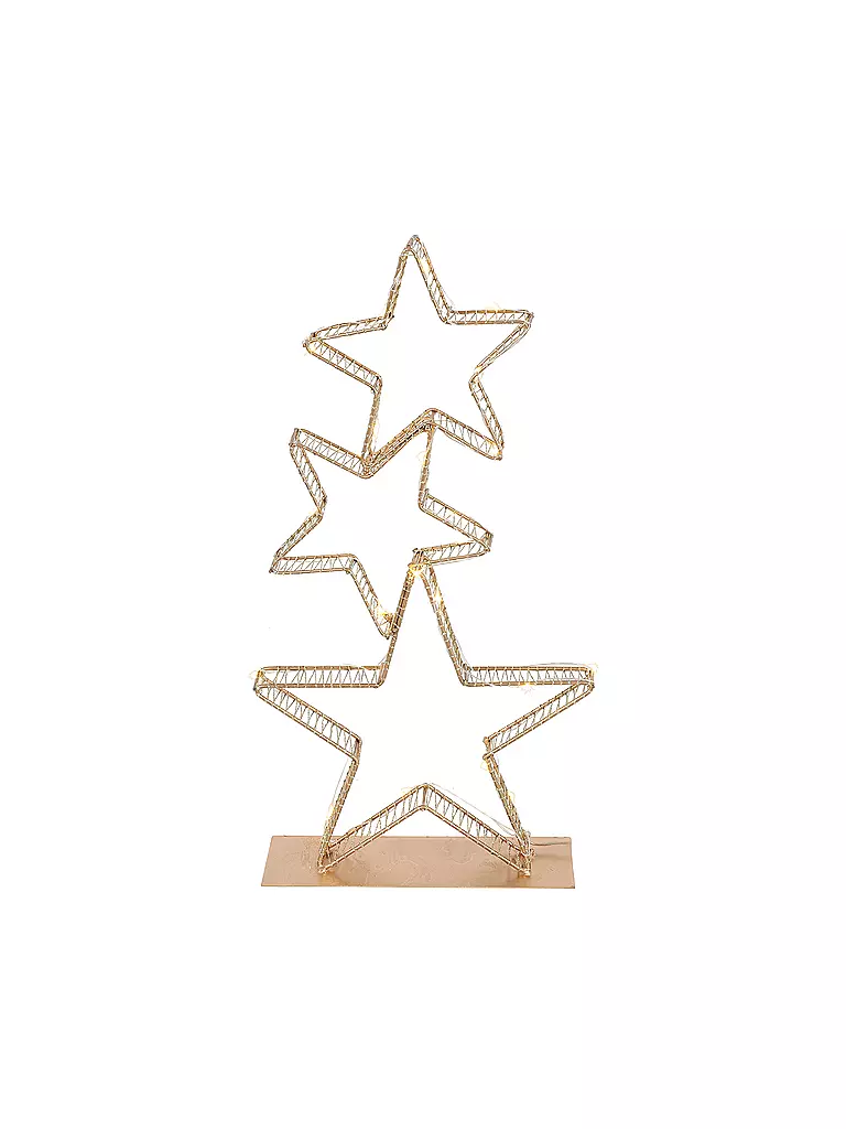 COUNTRYFIELD | Étoile de Noël LED 23x8x45cm 3x Gena Small Gold | gold