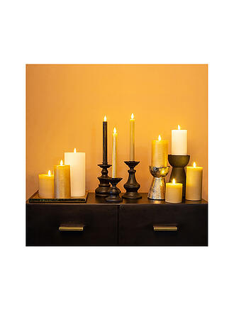 COUNTRYFIELD | Bougie LED lot de 2 Rustique 24x2,2cm Beige