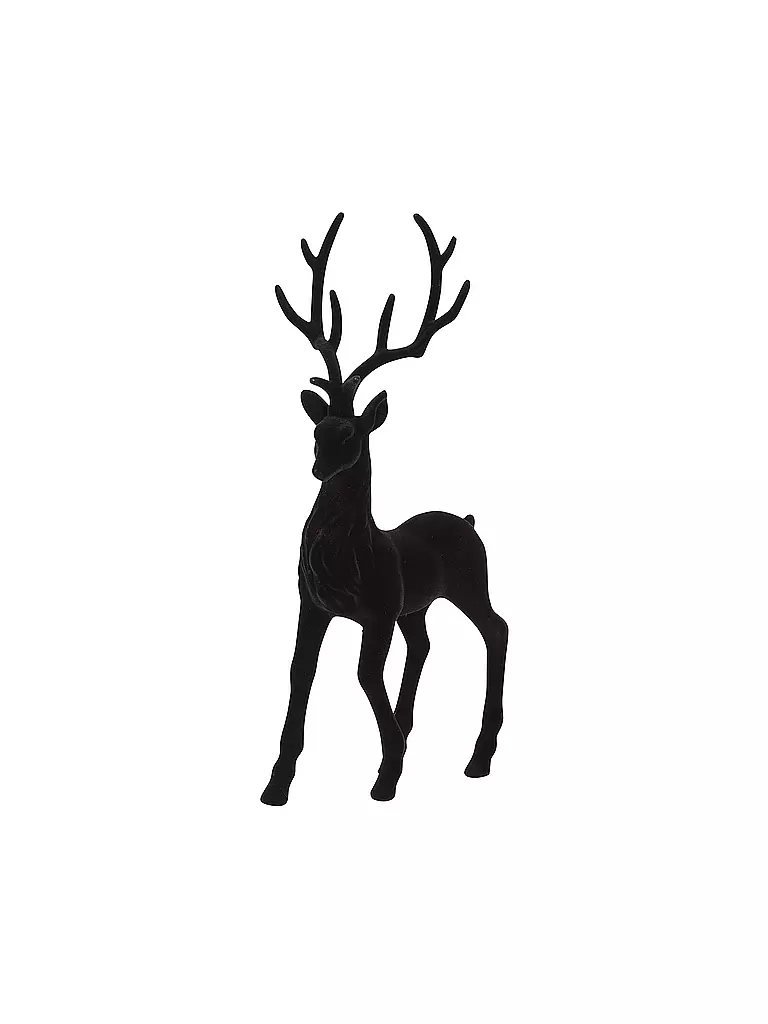 COUNTRYFIELD | Figurine décorative - Cerf debout floqué MEA Noir | schwarz