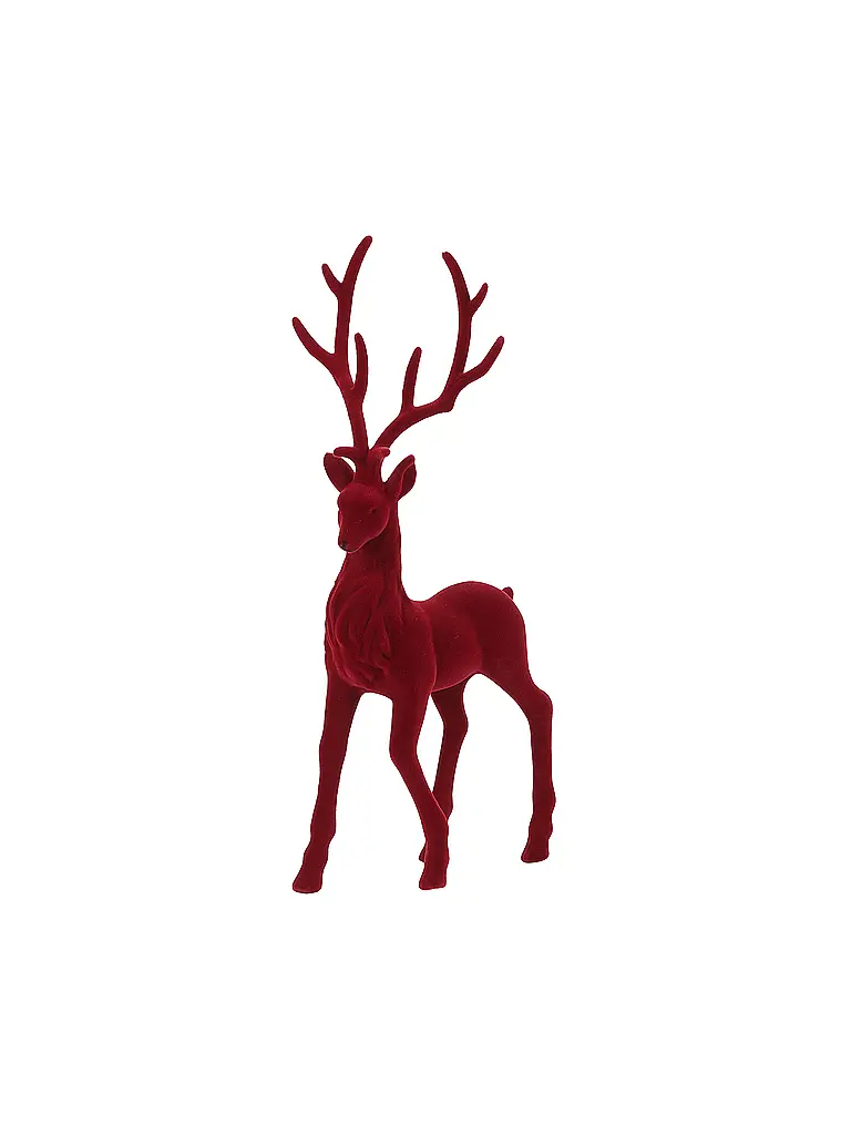 COUNTRYFIELD | Figurine décorative - Cerf debout floqué MEA Rouge | dunkelrot