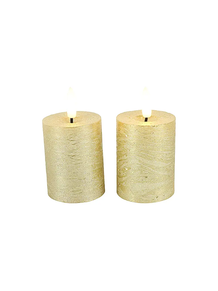 COUNTRYFIELD | Lot de 2 bougies LED LYON 5x9cm Or | gold