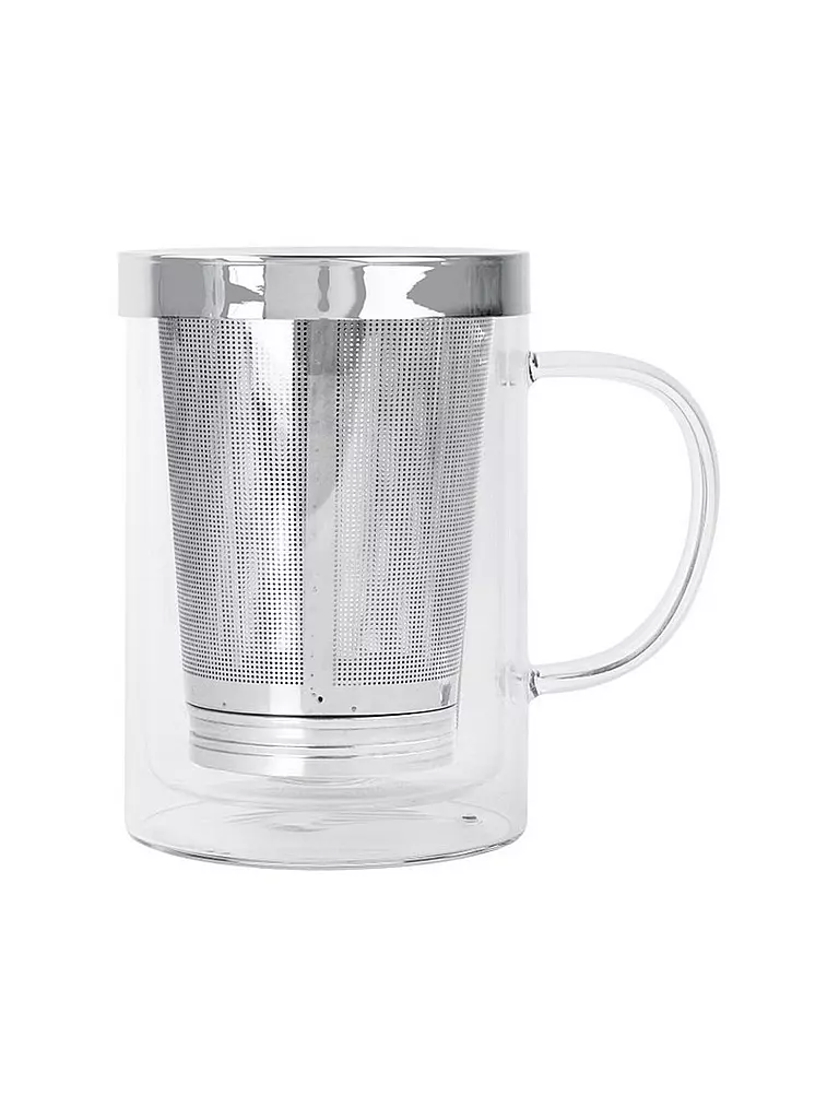 CRISTEL FRANCE | Tasse à thé VERBENA 0,4l verre/acier inoxydable | Transparent