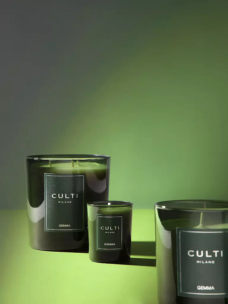 CULTI | Bougie de Noël 270g petite GEMMA Vert | dunkelgrün