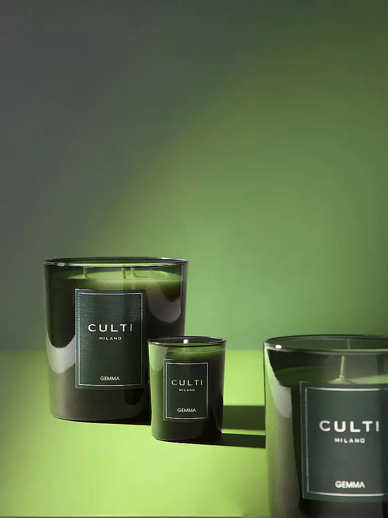 CULTI | Bougie de Noël 550g grande GEMMA Vert | dunkelgrün