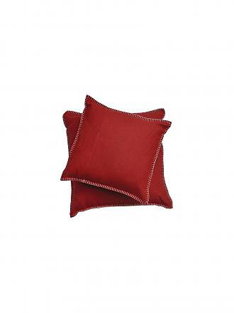 DAVID FUSSENEGGER | Housse de coussin avec point décoratif 50x50cm (Rouge)