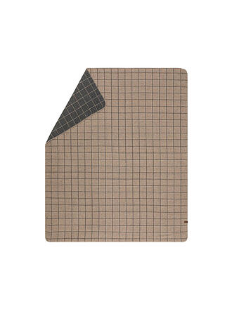 DAVID FUSSENEGGER | Plaid MERANO Carreaux 160x200cm Fumée