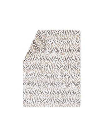 DAVID FUSSENEGGER | Plaid - Couverture SAVONNA Léopard des neiges 140x200cm Blanc cassé