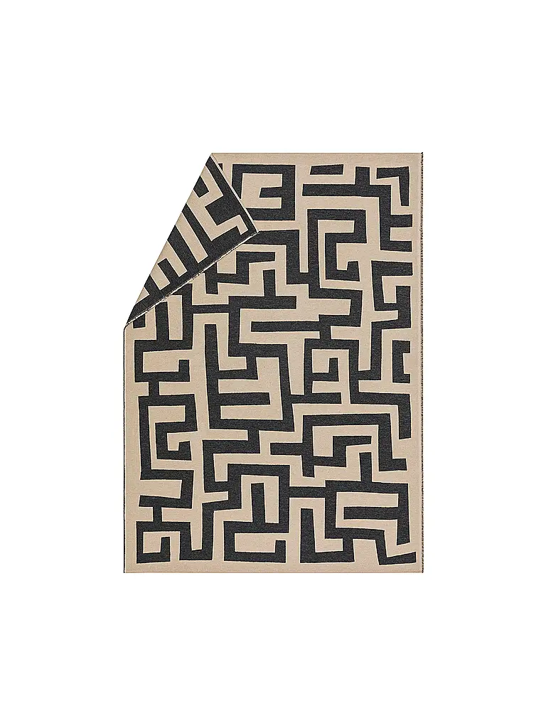 DAVID FUSSENEGGER | Couverture d'intérieur - Plaid LUCA 140x200cm Labyrinthe Nature | beige