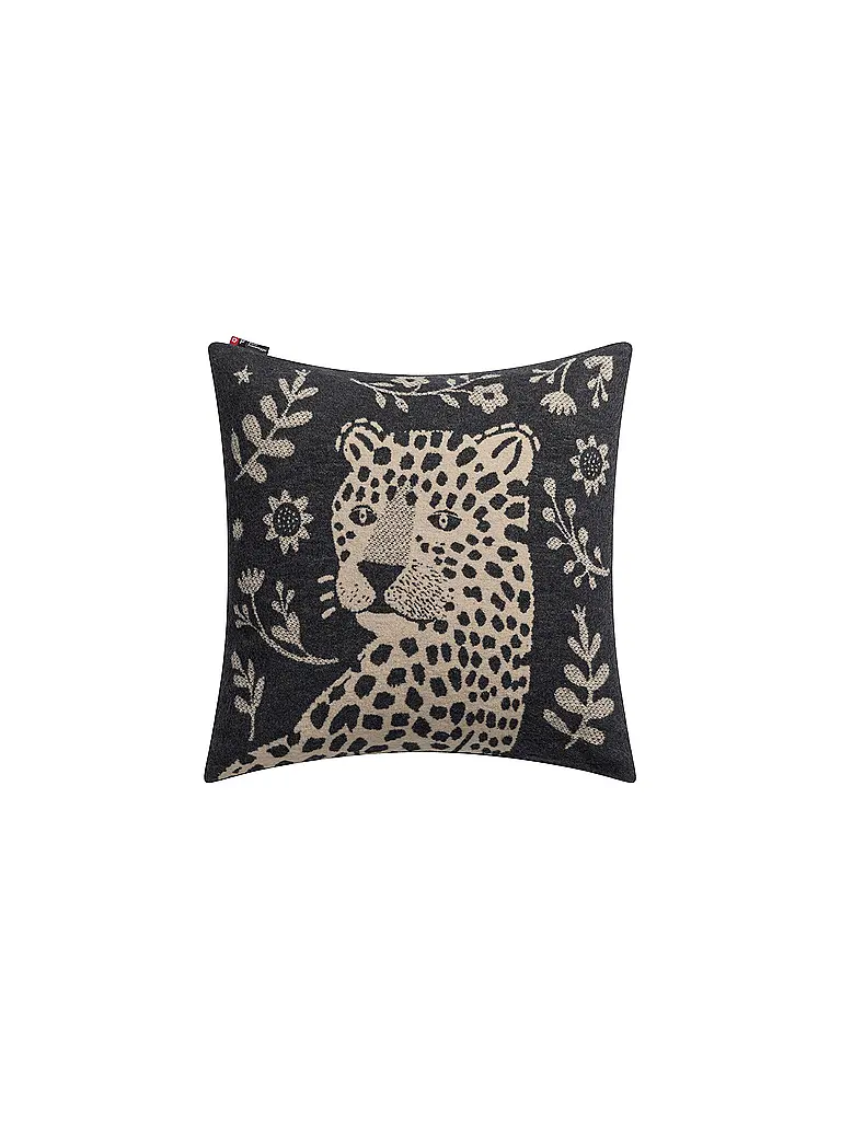 DAVID FUSSENEGGER | Housse de coussin SILVRETTA 50x50cm Leo Anthracite | grau