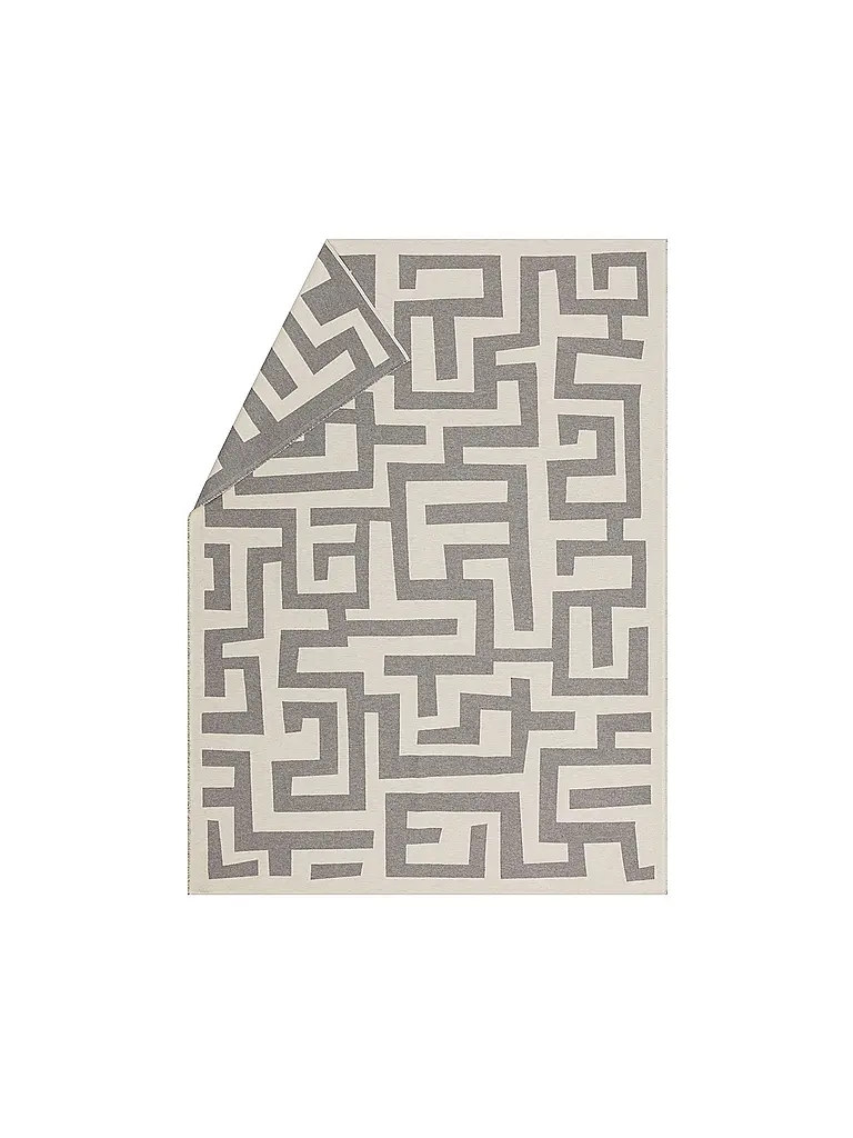 DAVID FUSSENEGGER | Wohndecke - Plaid LUCA 140x200cm Labyrinthe Gris Foncé | Gris
