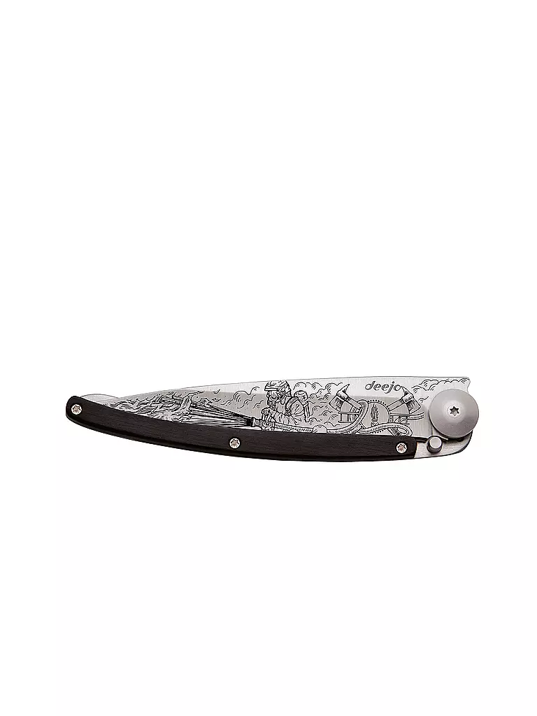 DEEJO | Couteau de poche Ébène Titane POMPIER 37G | silber