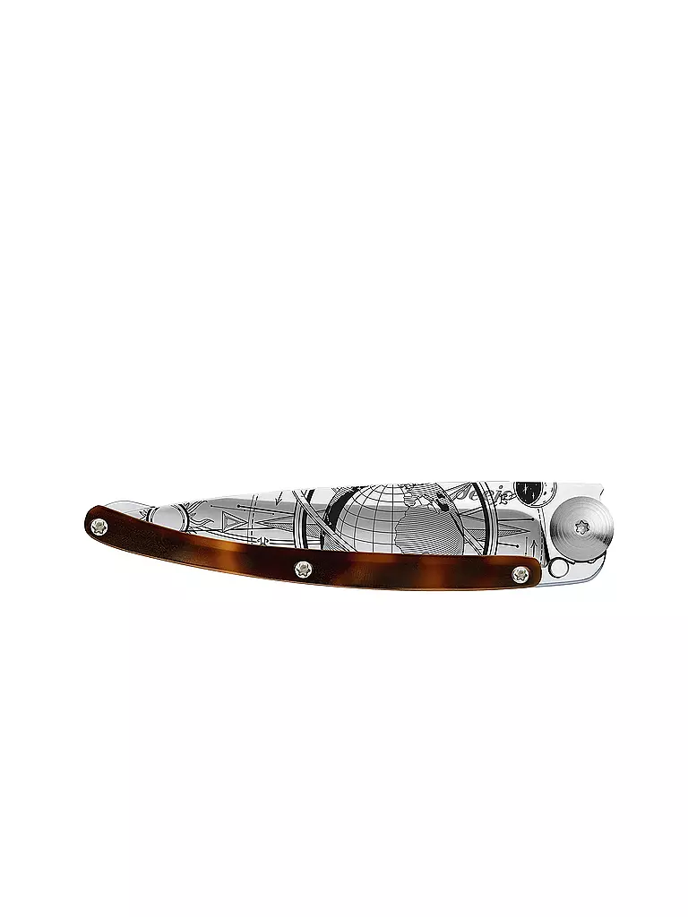 DEEJO | Couteau de poche aspect écaille de tortue brillant GLOBE TROTTER 37G | 
