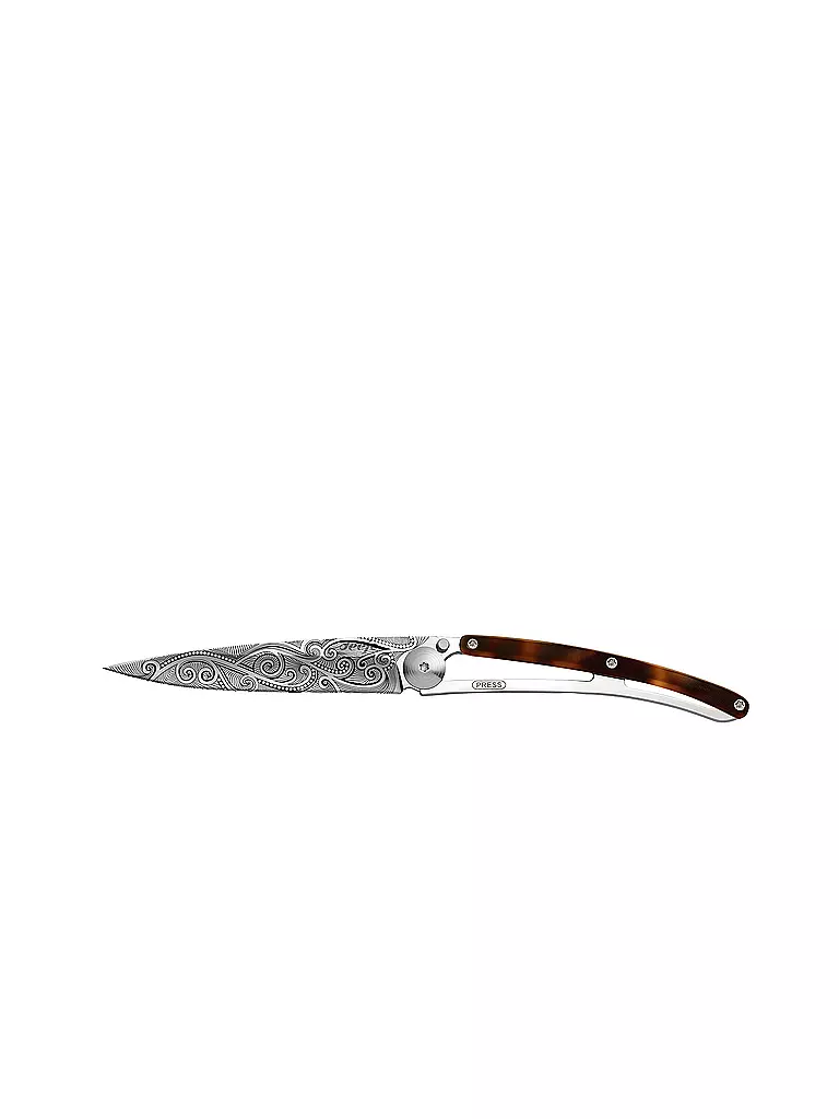 DEEJO | Couteau de poche aspect écaille de tortue brillant PACIFIC 37G | Argent