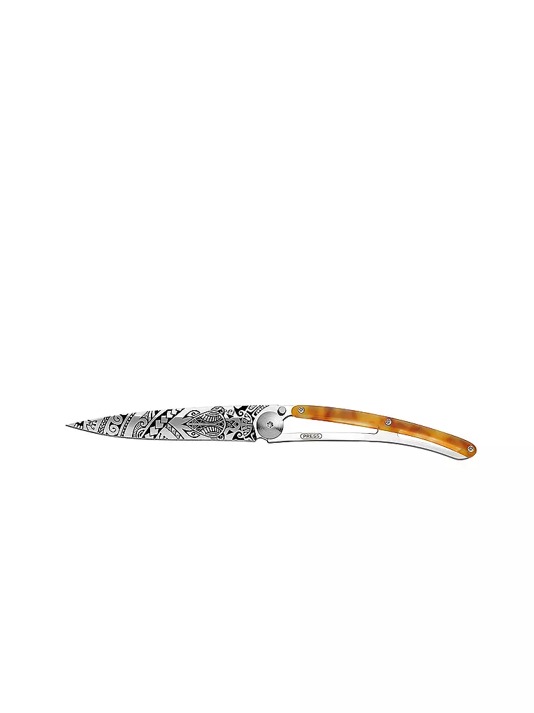 DEEJO | Couteau de poche aspect écaille de tortue brillant POLYNÉSIEN 37G | silber