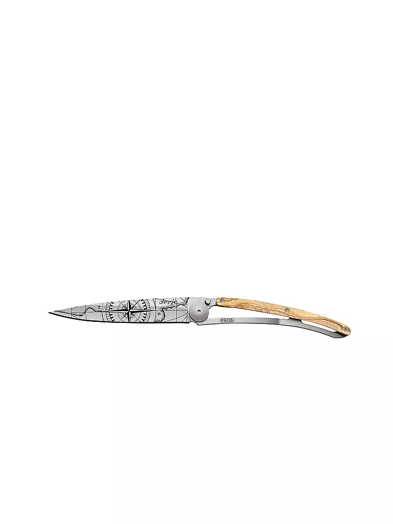 DEEJO | Couteau de poche en olivier titane TERRA INCOGNITA 37G | silber