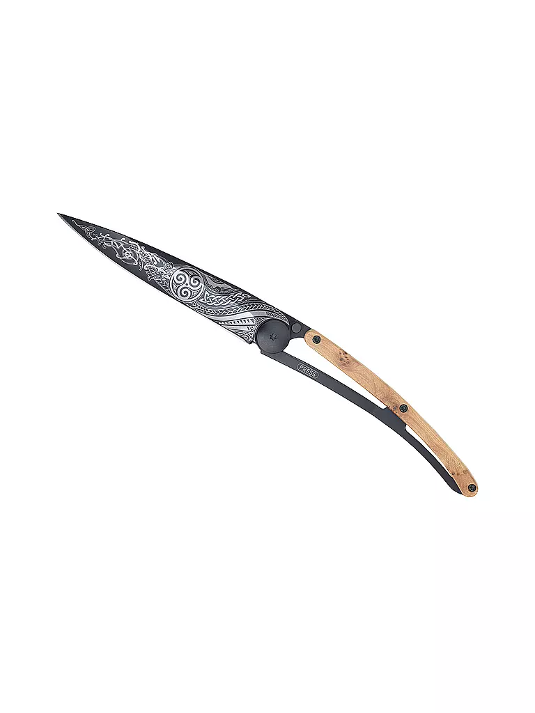 DEEJO | Couteau de poche Genévrier Noir CELTIQUE 37G | schwarz