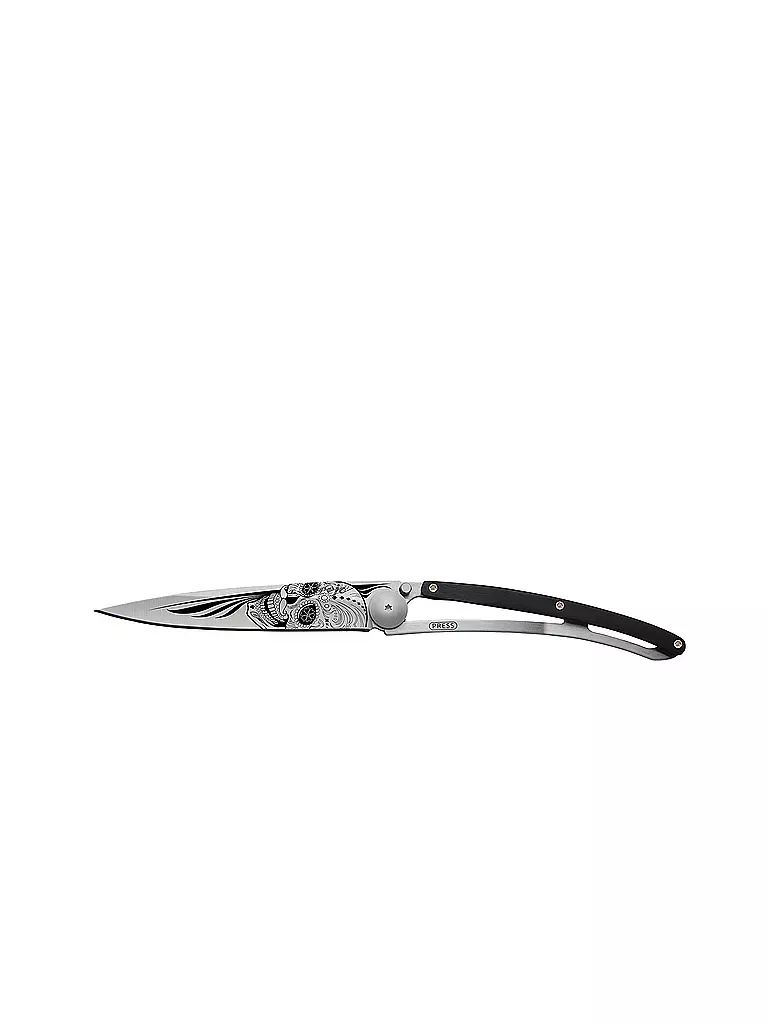 DEEJO | Couteau de poche Genévrier Titane LATINO SKULL 37G | silber