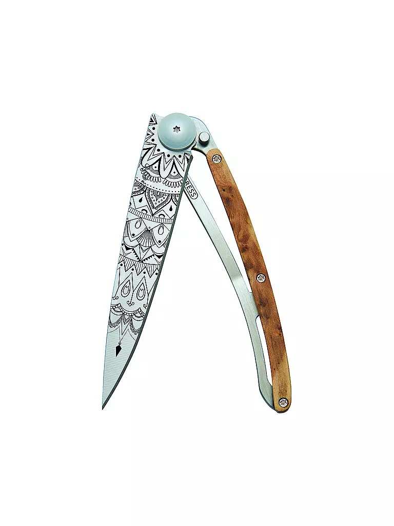 DEEJO | Couteau de poche Genévrier Titane MANDALA 37G | 