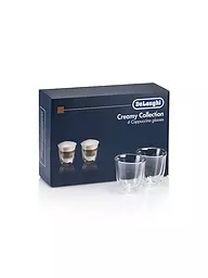 DELONGHI | Coffret cadeau de 6 verres thermiques à cappuccino DLSC301 | Transparent