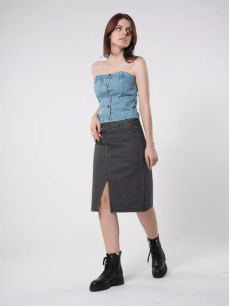 DESIGNERS REMIX | Jeansrock Midi MILES | Noir