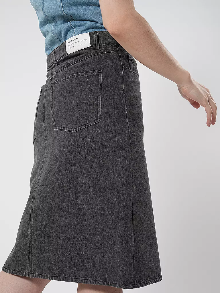 DESIGNERS REMIX | Jeansrock Midi MILES | Noir