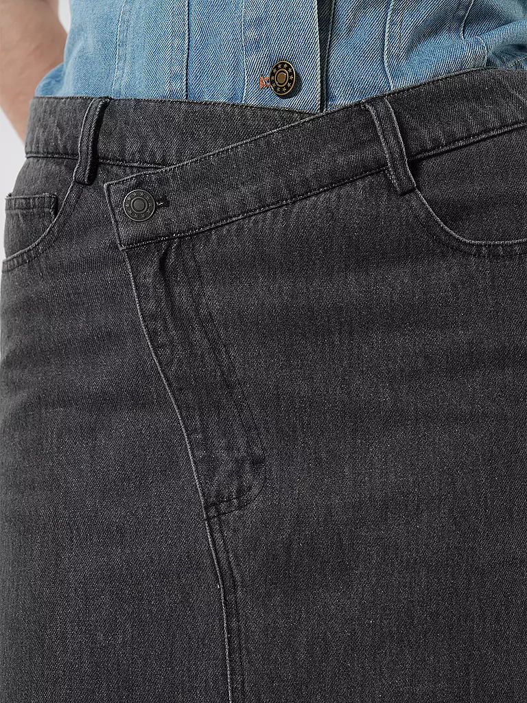 DESIGNERS REMIX | Jeansrock Midi MILES | Noir