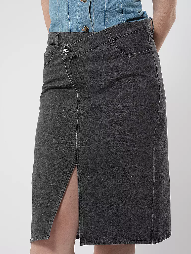 DESIGNERS REMIX | Jeansrock Midi MILES | Noir