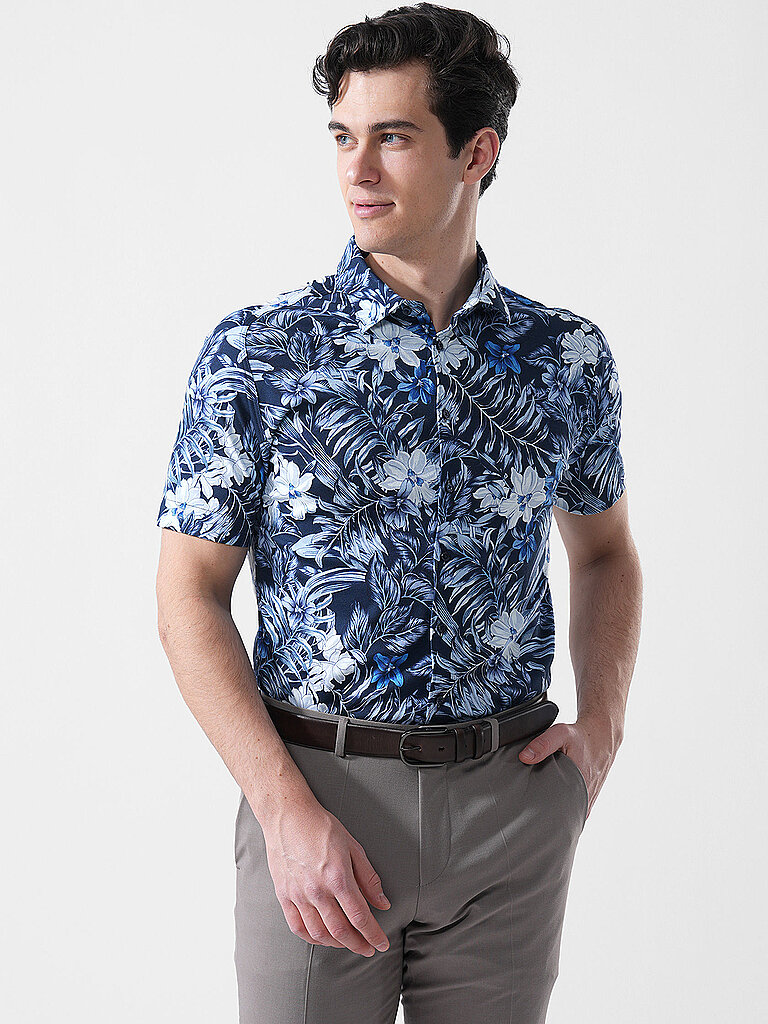 Chemise en jersey coupe slim bleu marine L
