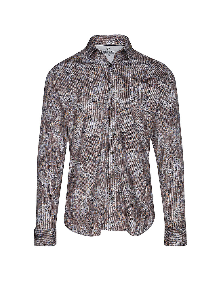 Chemise en jersey Slim Fit marron XXXL