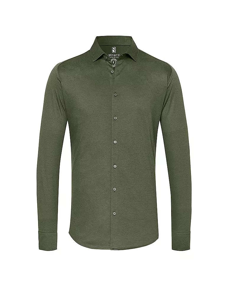 DESOTO | Chemise en jersey coupe slim | olive