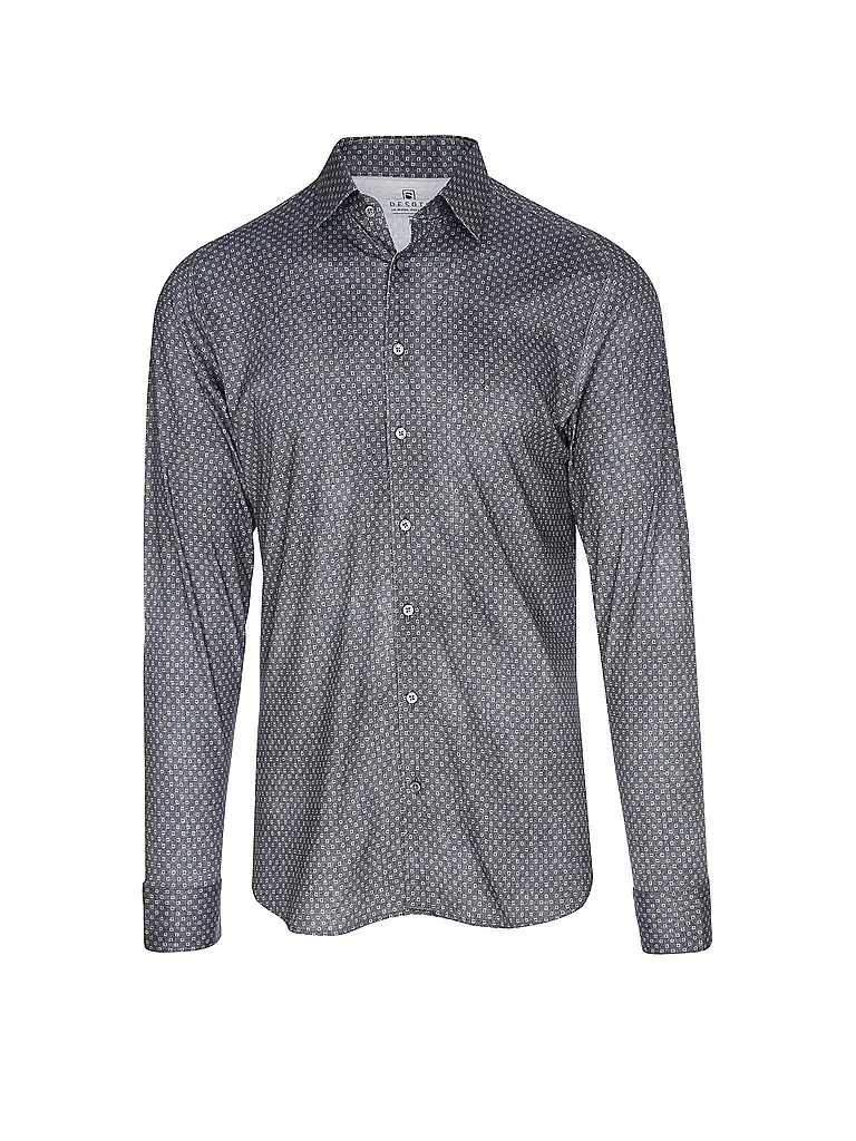 DESOTO | Chemise en jersey coupe slim | Bleu foncé