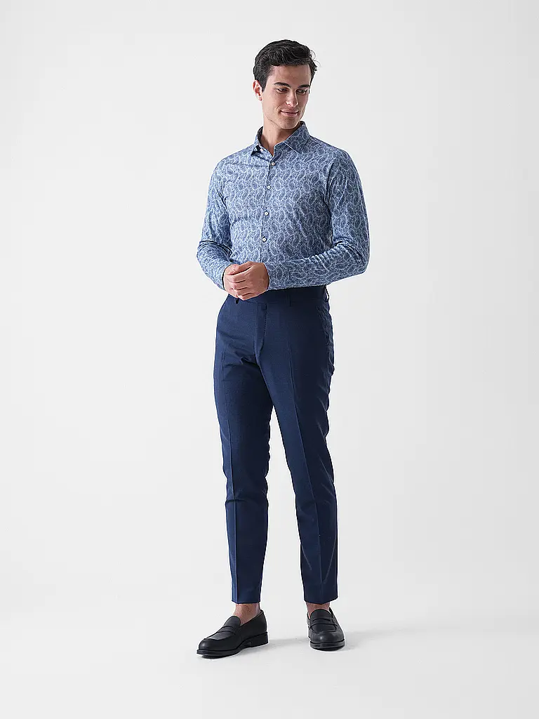 DESOTO | Chemise en jersey coupe slim | Bleu foncé