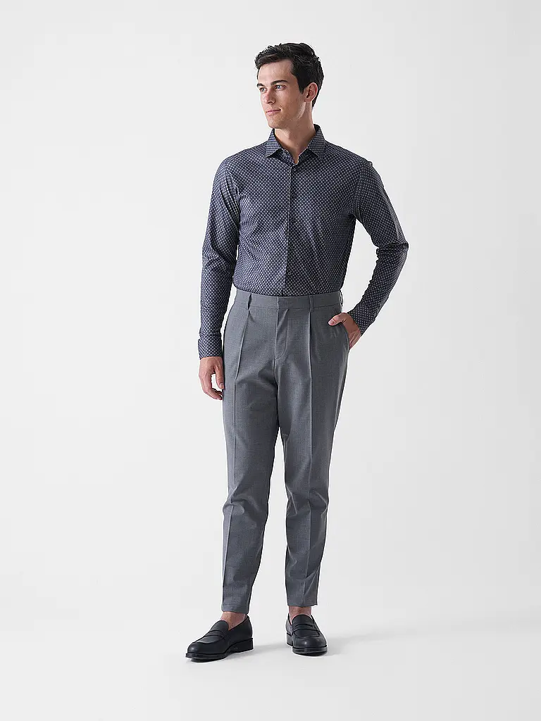 DESOTO | Chemise en jersey coupe slim | Bleu foncé