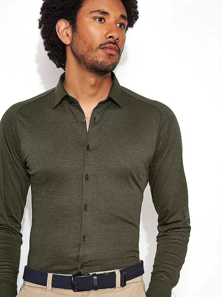DESOTO | Chemise en jersey coupe slim | olive