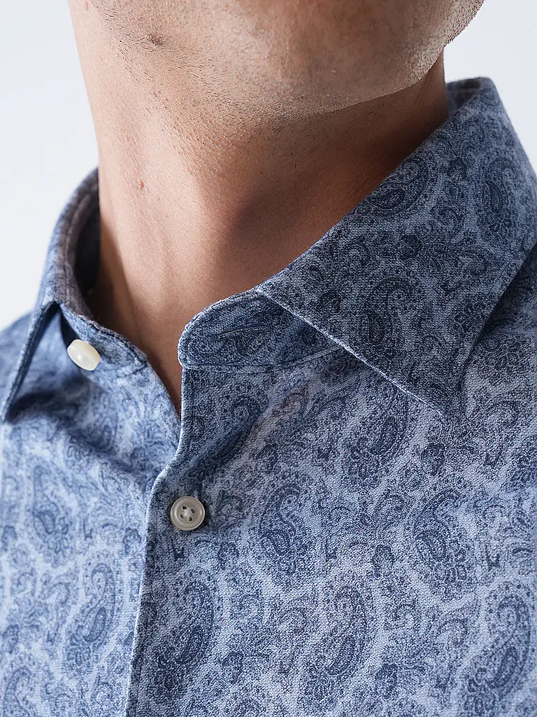 DESOTO | Chemise en jersey coupe slim | Bleu foncé