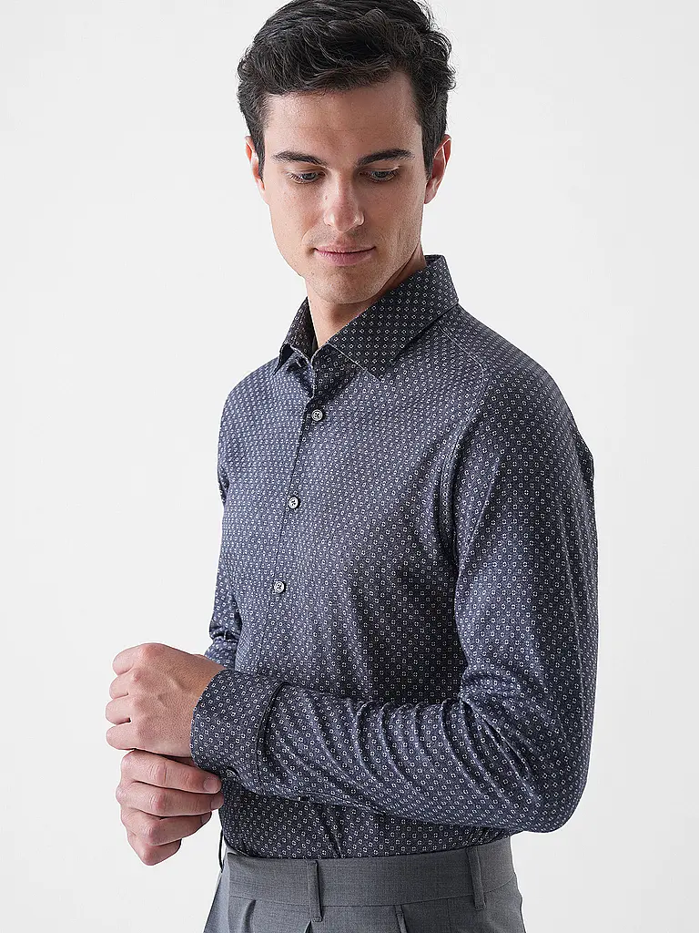 DESOTO | Chemise en jersey coupe slim | Bleu foncé