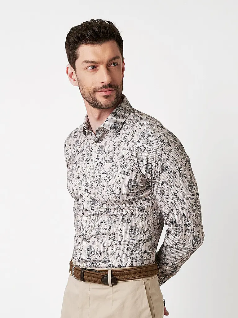DESOTO | Chemise en jersey coupe slim | Beige