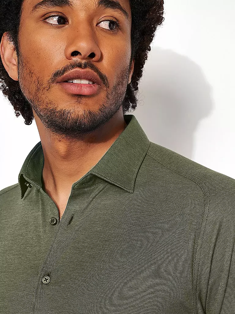DESOTO | Chemise en jersey coupe slim | olive