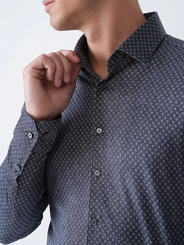 DESOTO | Chemise en jersey coupe slim | Bleu foncé