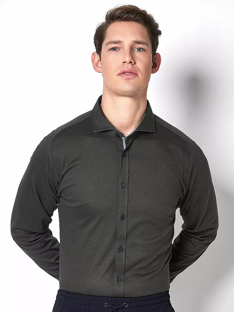 DESOTO | Jerseyhemd Slim Fit | Vert foncé