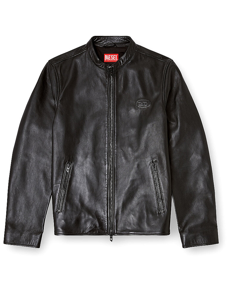 Diesel Veste en cuir noir 54