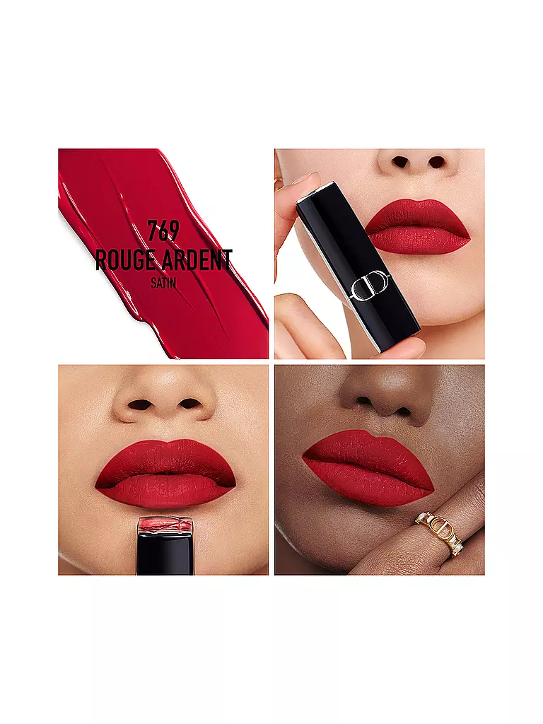 DIOR | Rouge à lèvres - Rouge Dior Satin Lipstick (769 Rouge Ardent) | dunkelrot