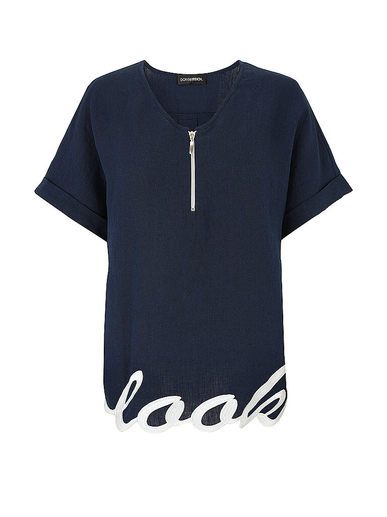Blouse en lin bleu marine 40