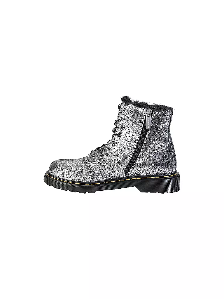 DR. MARTENS | Boots à lacets pour enfants 1460 Y SERENA FOIL | Argent