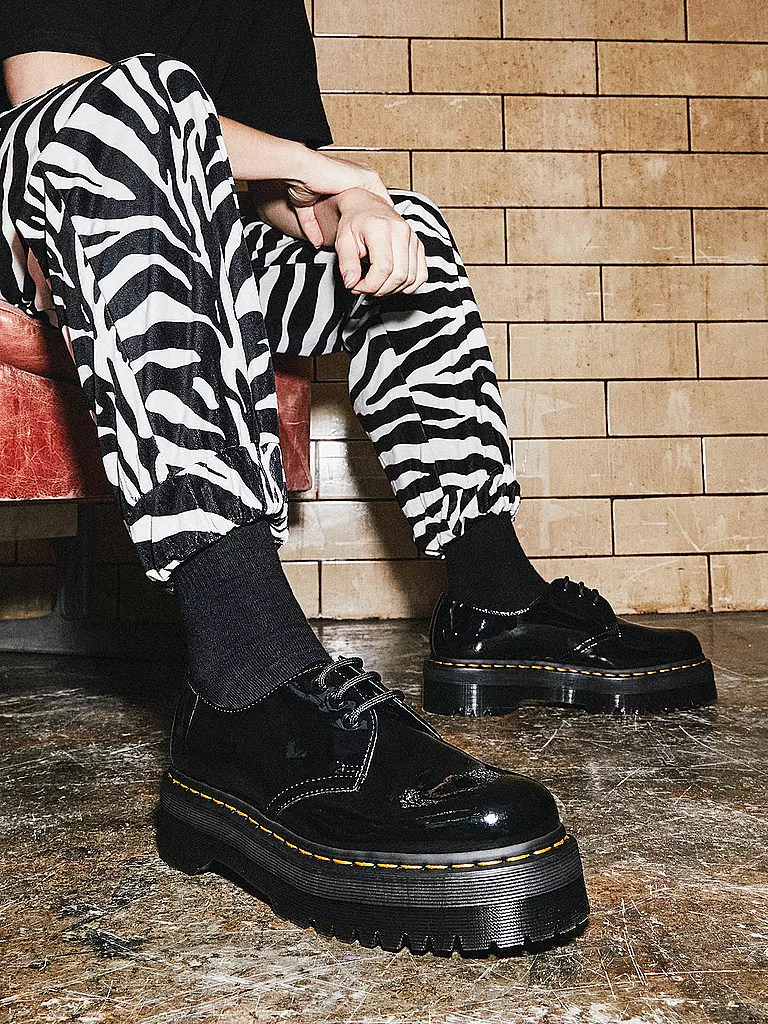 DR. MARTENS | Lack Plateau Schnürer 1461 Quad | Noir