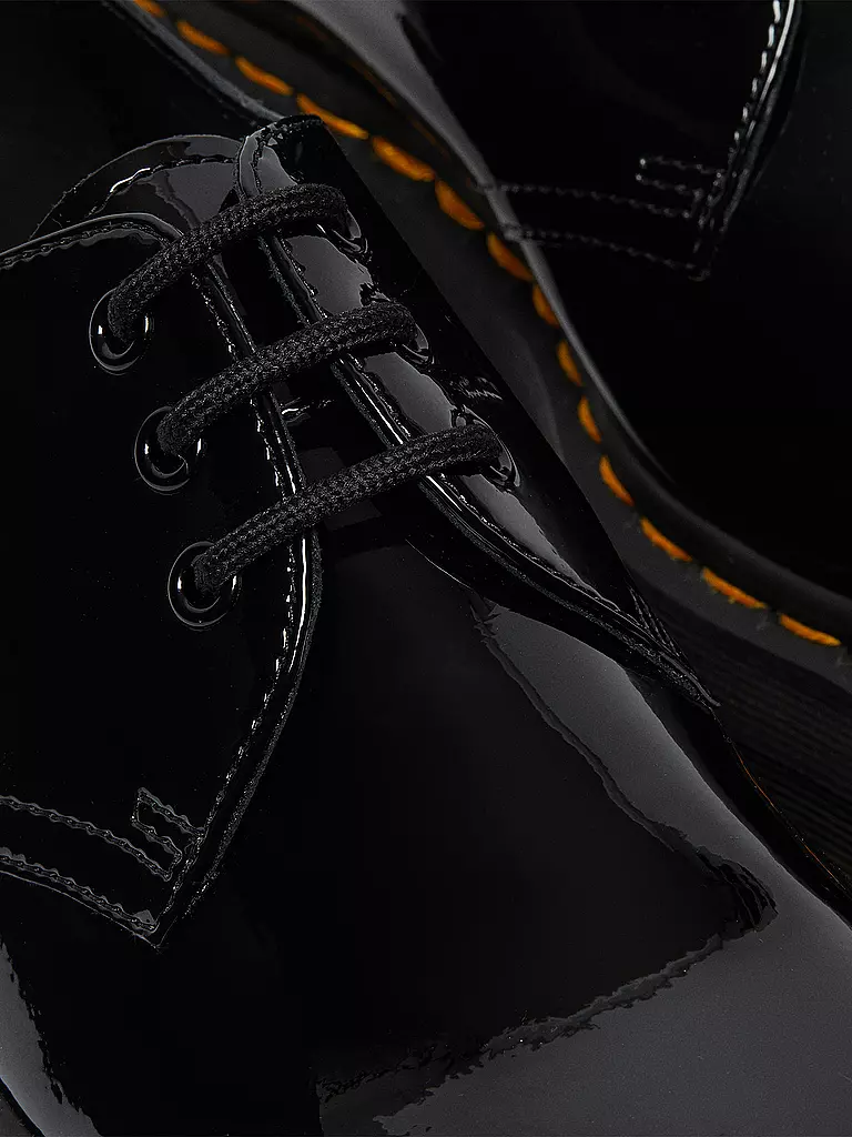 DR. MARTENS | Lack Plateau Schnürer 1461 Quad | Noir