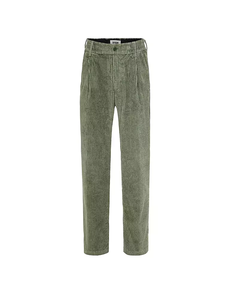 DRYKORN | Pantalon en velours côtelé CHASY_RG | Vert foncé