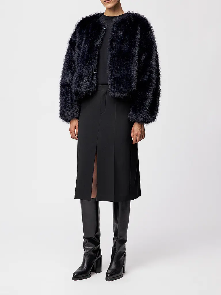 DRYKORN | Veste aspect fourrure KILCHURN | Bleu foncé