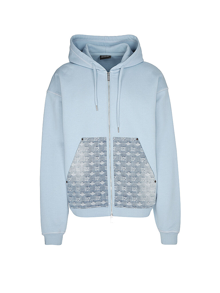 Sweat-shirt zippé bleu clair L